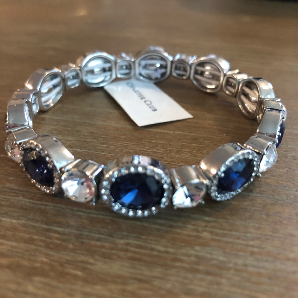 Charter Club Silver & Blue Stretch Bracelet (NWT)